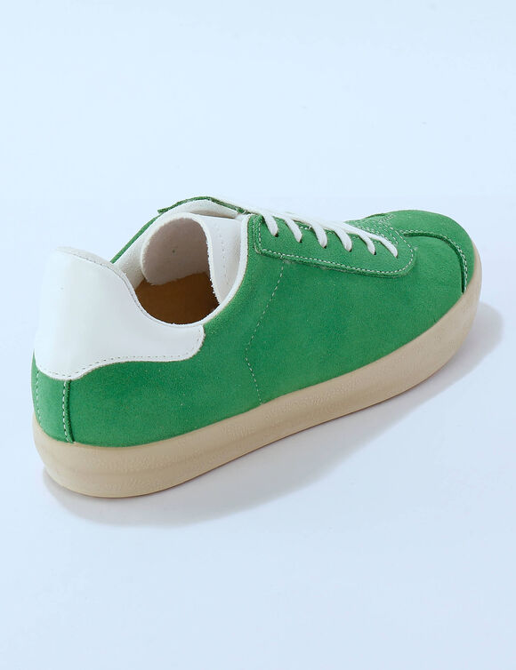 Vintage sneakers in splitleer, gekleurd (groen) Vintage sneakers in splitleer, gekleurd (groen)